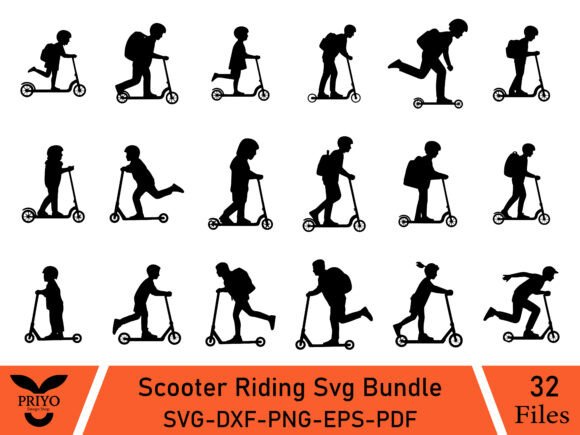 Download Scooter Riding Svg Bundle, Scooter SVG - Scooter riding Collection
