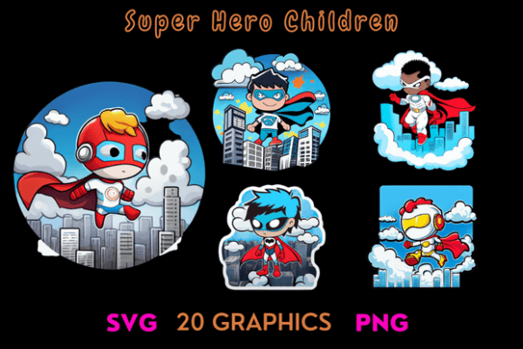 Download Superhero Children Graphic Designs - Graphic designs Collection